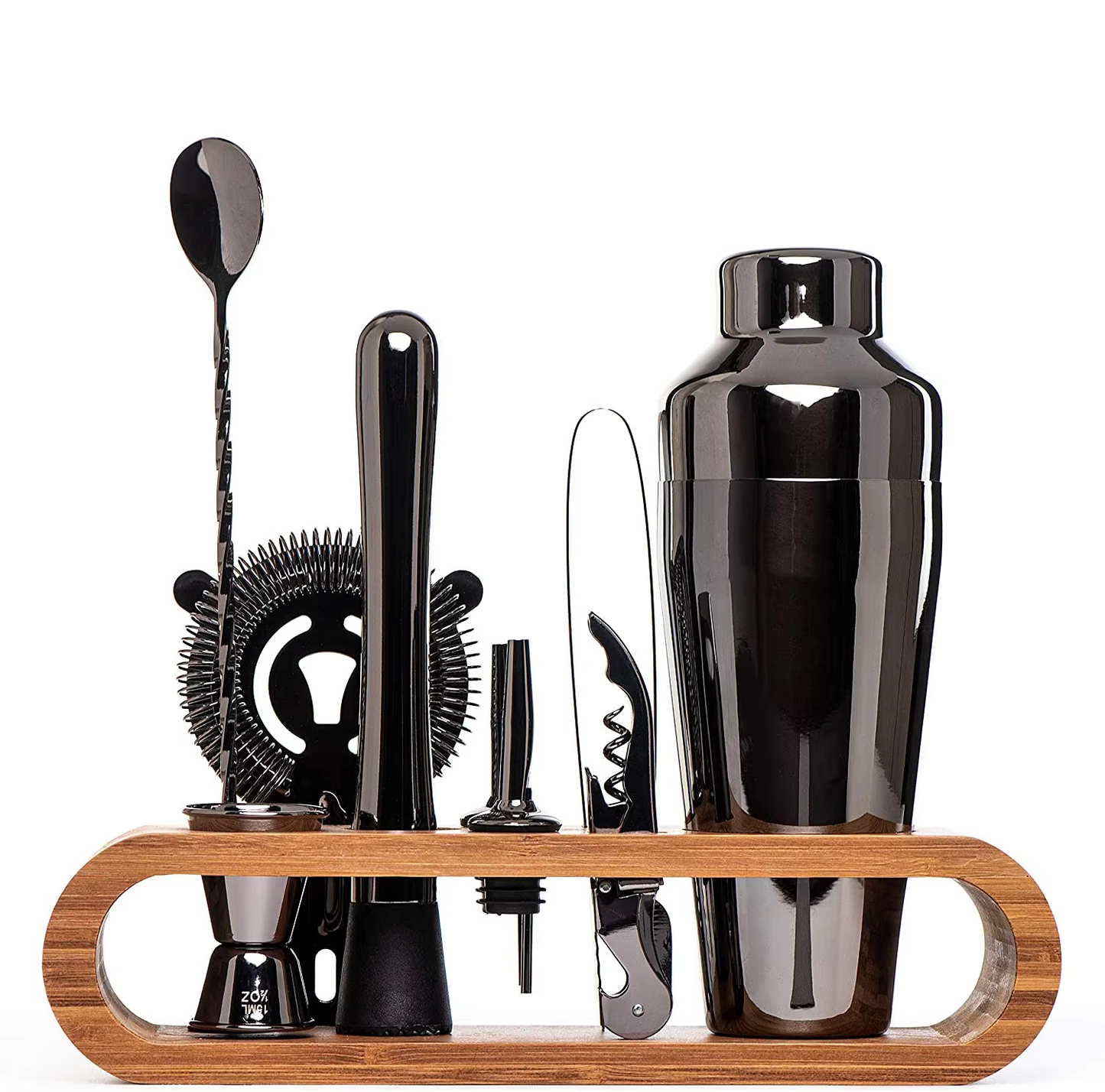 The Full Bar | 10-Piece Bar Tool Set with Stylish Bamboo Stand